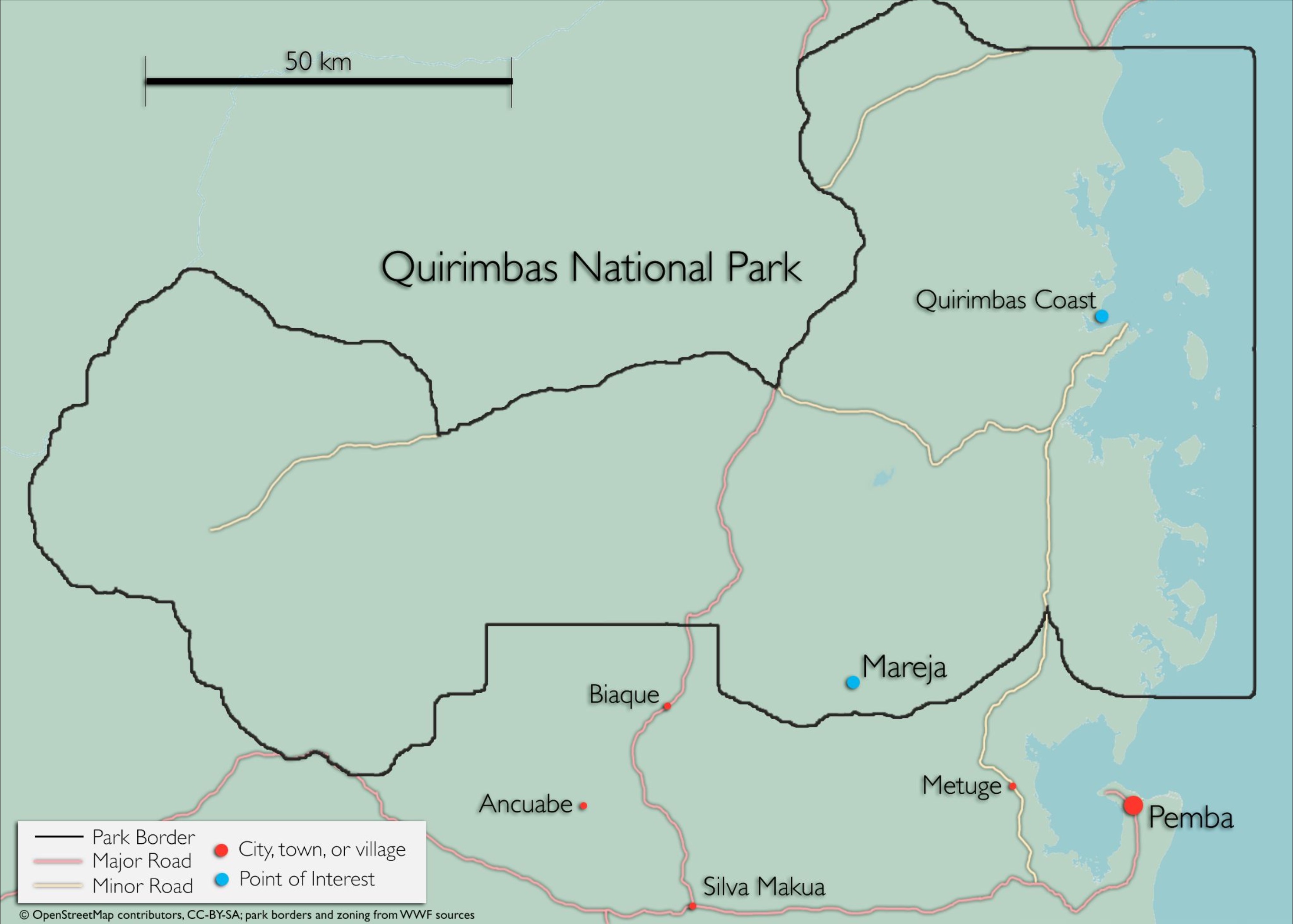 The Quirimbas National Park (QNP) is a protected area in the Cabo Delgado Province of Mozambique, encompassing the southern part of the Quirimbas Islands, as well as a significant mainland area. The park was established in June 2002.